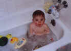 Keegan enjoying his bath